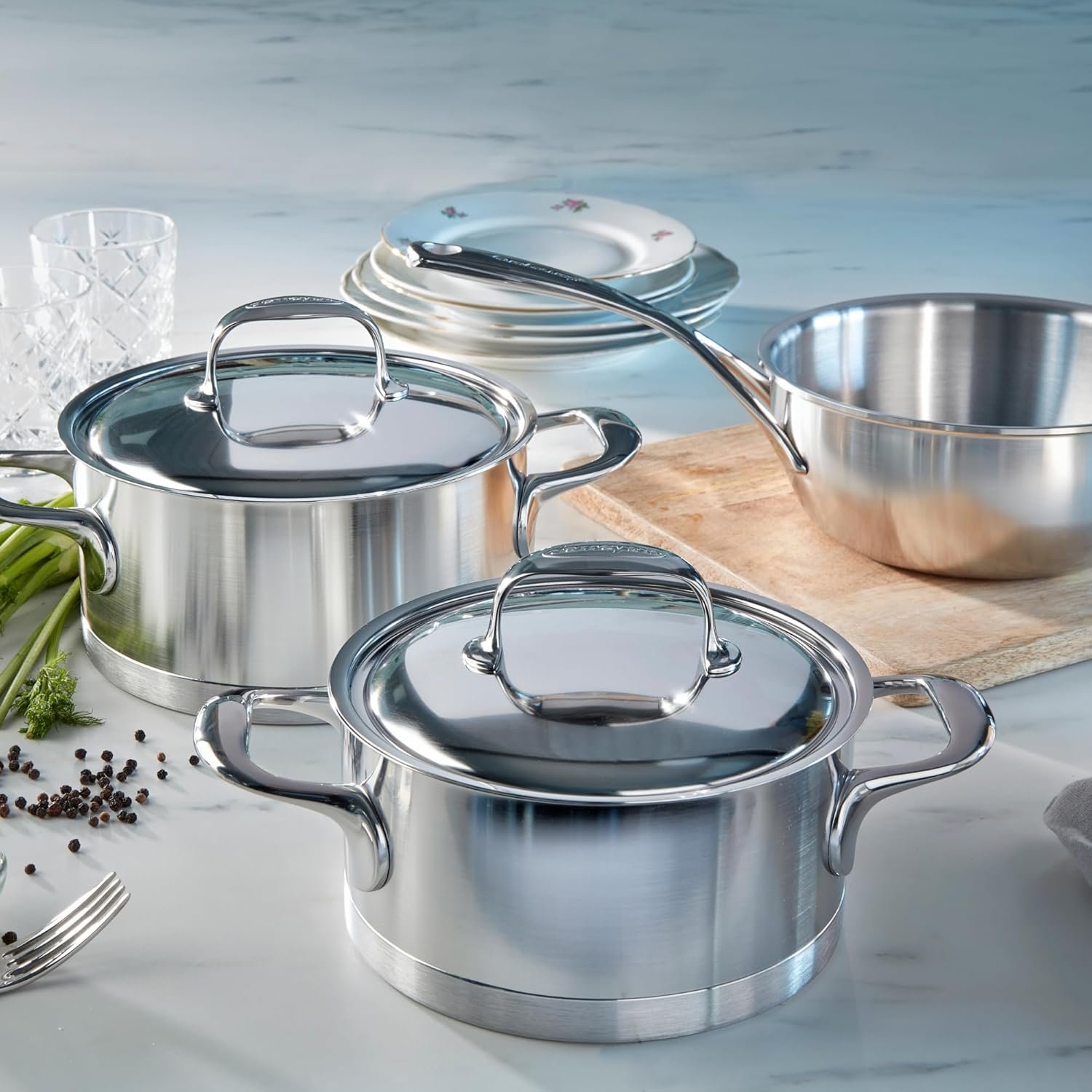 Demeyere Atlantis-Horno H. de acero inoxisable de 7 capas , 8.9 cuartos de g. 3