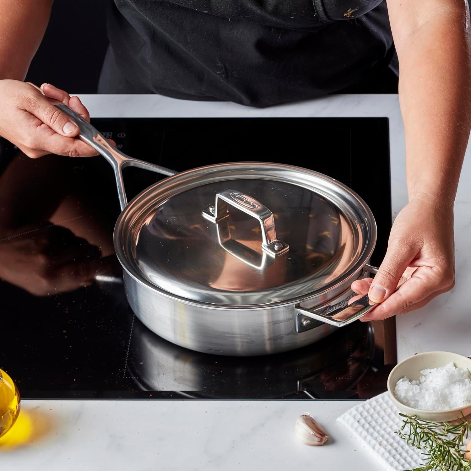 Demeyere Essential 5 ply -Sart para saltear 3 cuartos de g. con tapa. 1