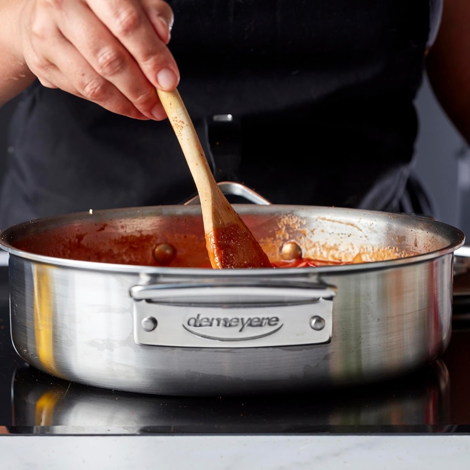 Demeyere Essential 5 ply -Sart para saltear 3 cuartos de g. con tapa. 3