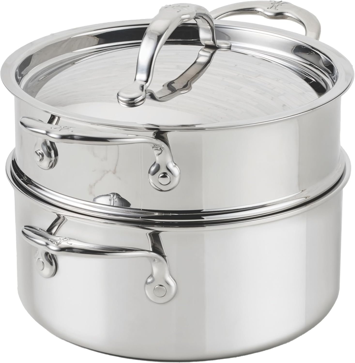 Imagen de - Juego de olla y tetera de 3 cuartos de galón, acero inoxidable profesional ProCore con revestimiento de tres capas, exterior pulido, apto para inducción y horno