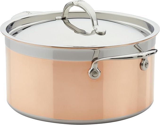 Hestan - Colección CopperBond - Olla de cobre 100% puro, 6 cuartos de galón