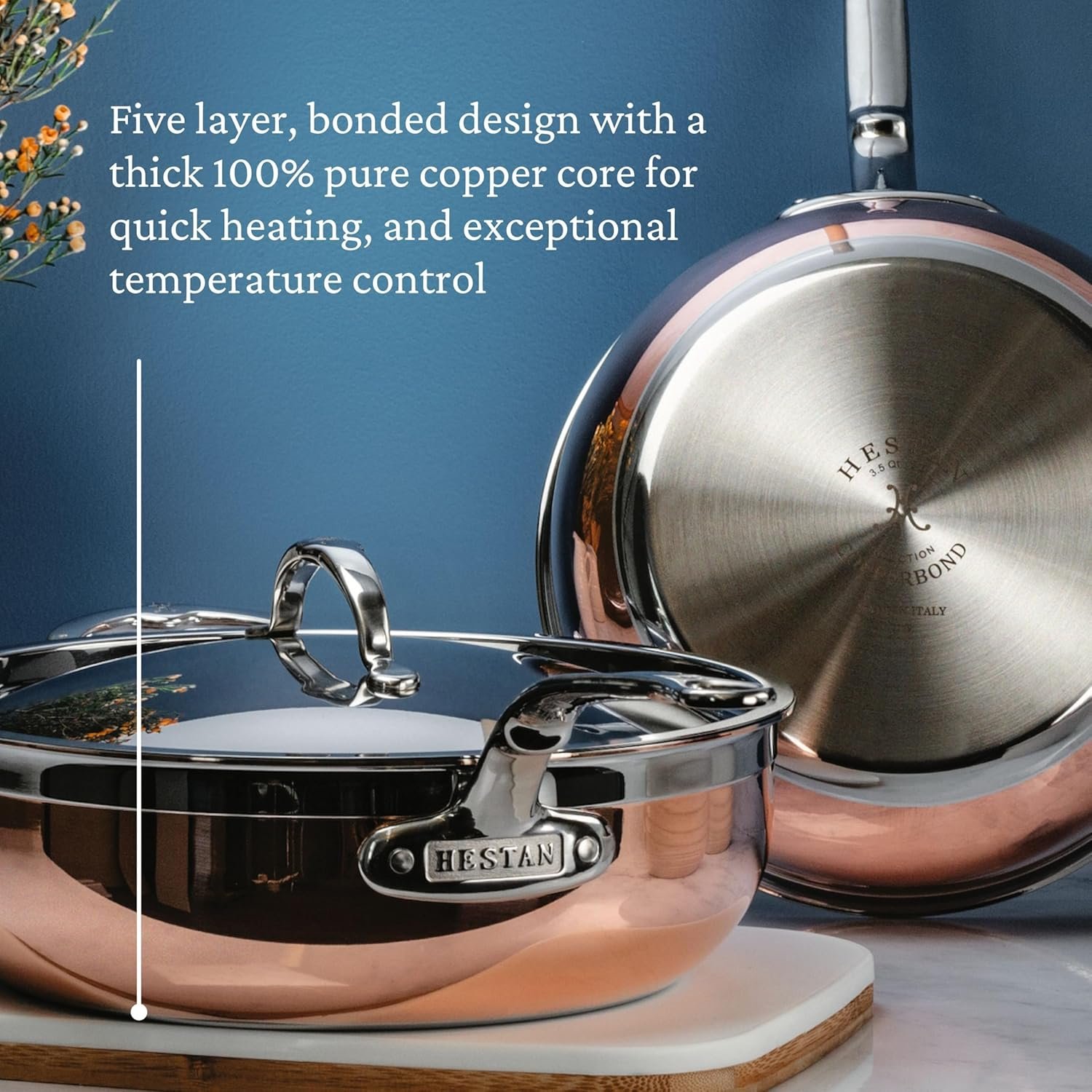 Hestan - Colección CopperBond - SARTEN esencial de cobre 100% puro 5 cuartos de g.4