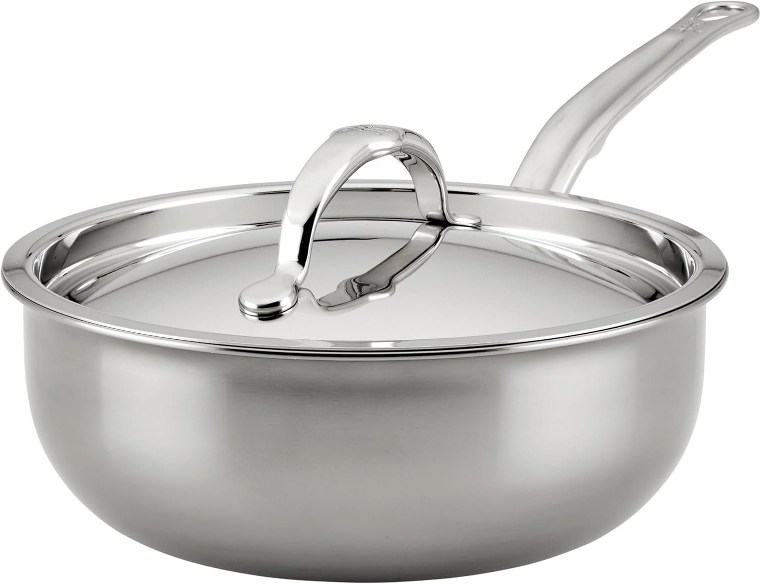 Hestan - Colección NanoBond - Sartén de acero inoxidable de titanio con tapa, 2 cuartos de galón