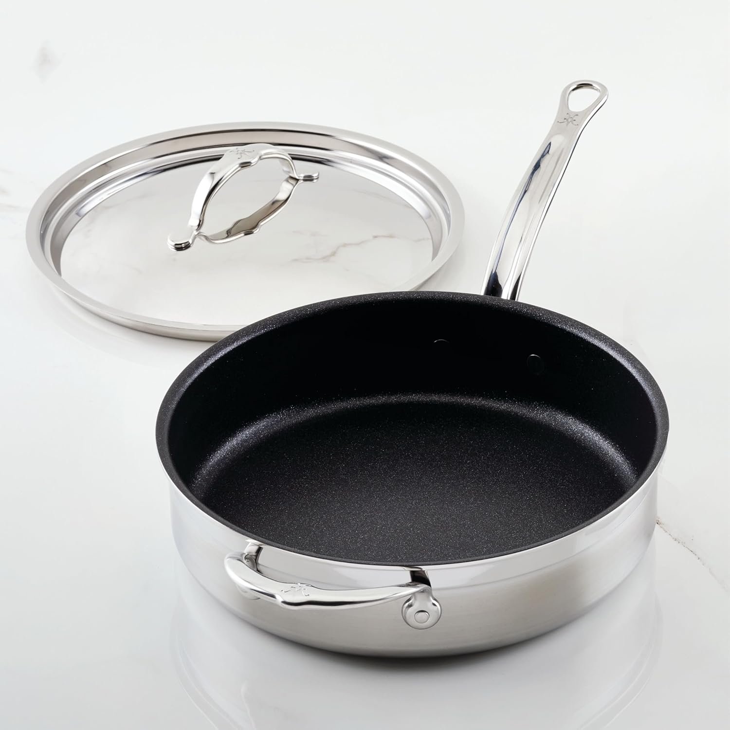 Hestan ProBond TITUM forjado - Acero inoxidable revestido profesional, antiadherente, sartén con tapa, 3.5 cuarto.2