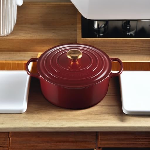 Le Creuset Horno holandés redondo de hierro fundido esmaltado con tapa.17