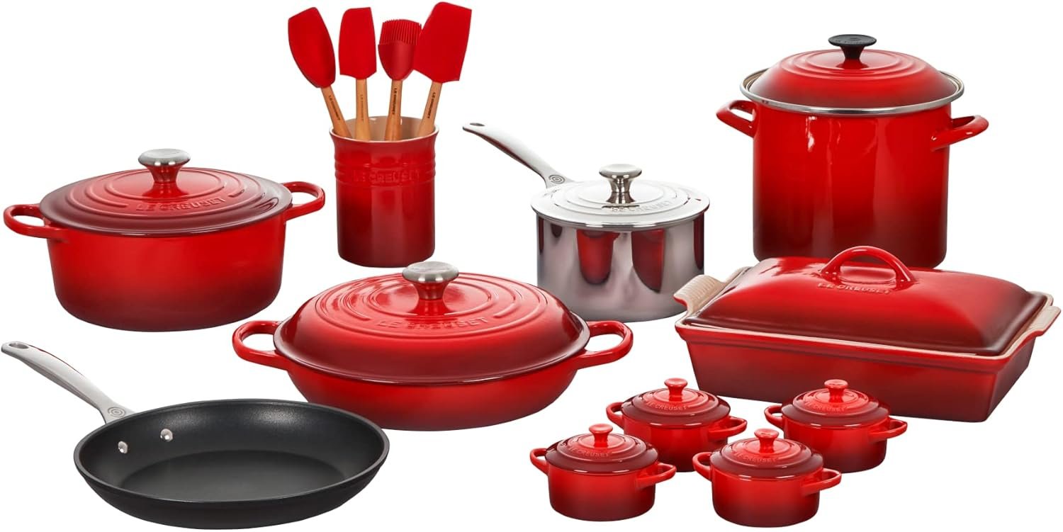 Juego de ollas Le Creuset, 20 piezas color cereza