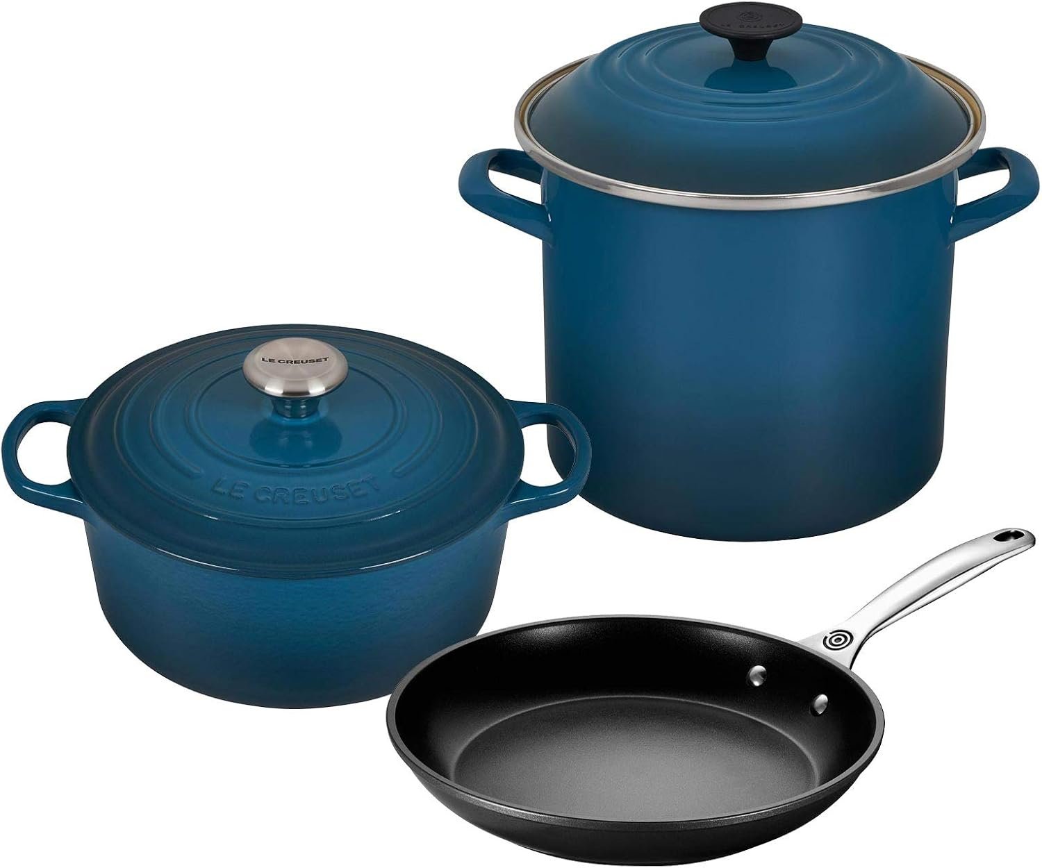 Ollas Le Creuset, 5 piezas color azul oscuro