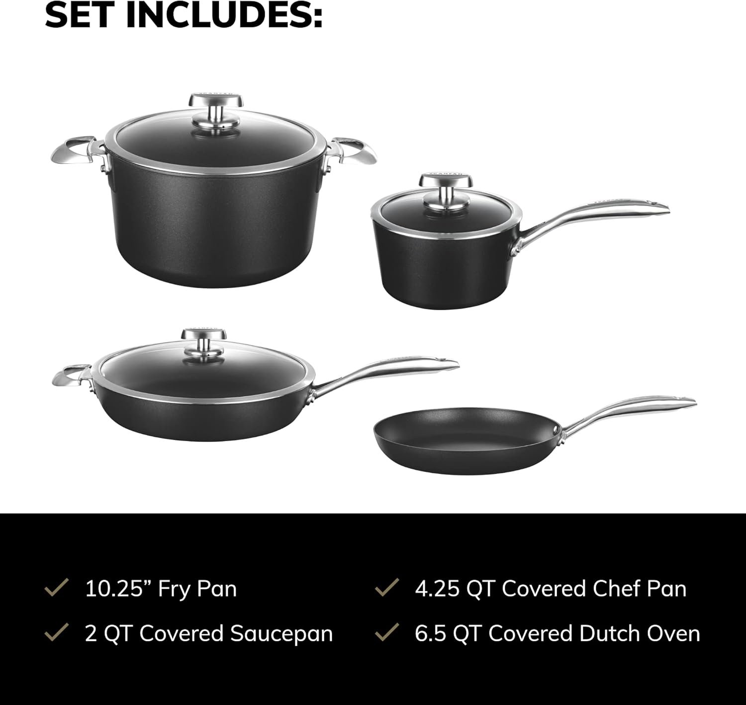 SCANPAN Pro IQ - Juego de utensilios de cocina de 7 piezas, antiadherentes fáciles de usar.3