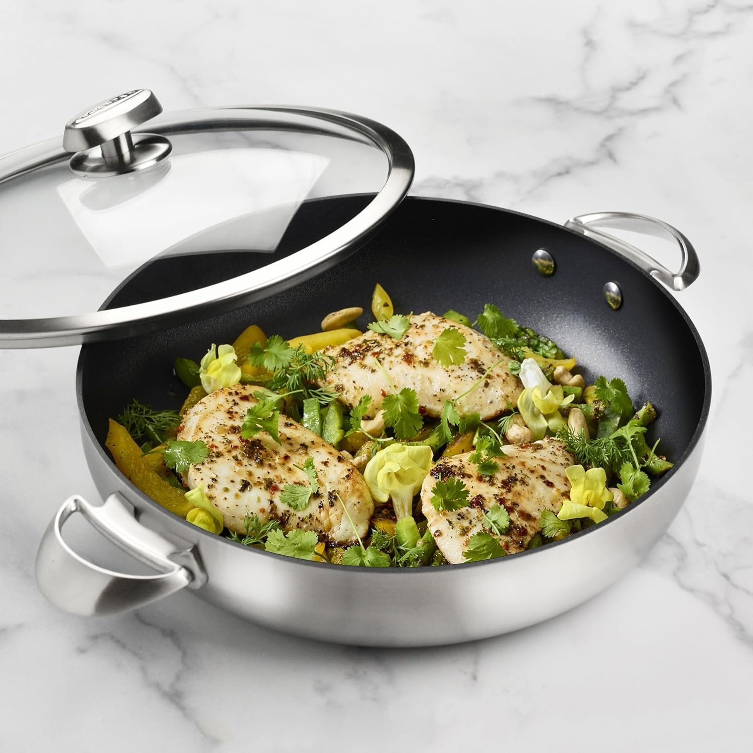 Scanpan Braiser – 5.5 cuartos de galón – Stratanium Plus sartén antiadherente para chef – 5 capas de acero.2