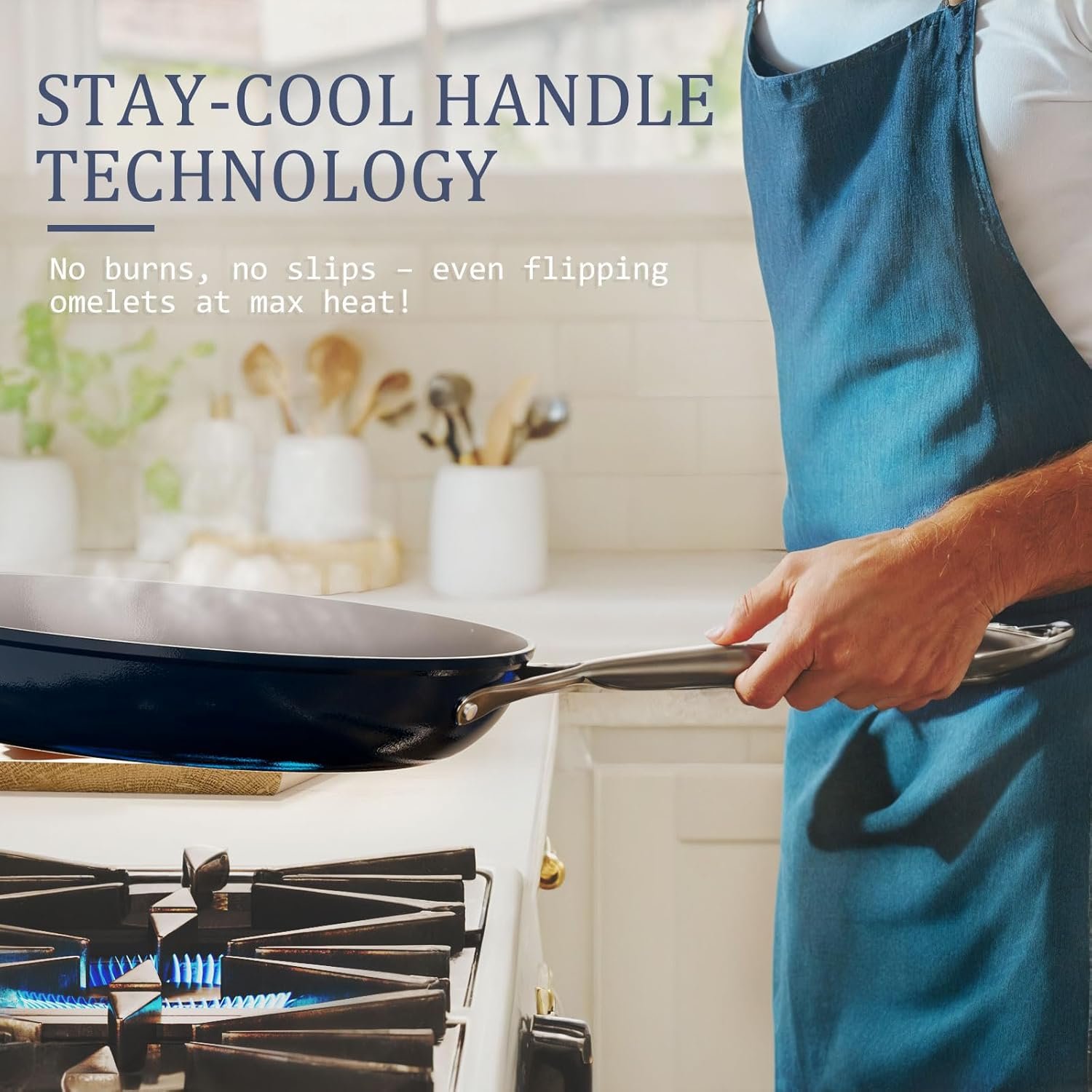 mango Caraway de acero inoxidable con tecnología anticalor.