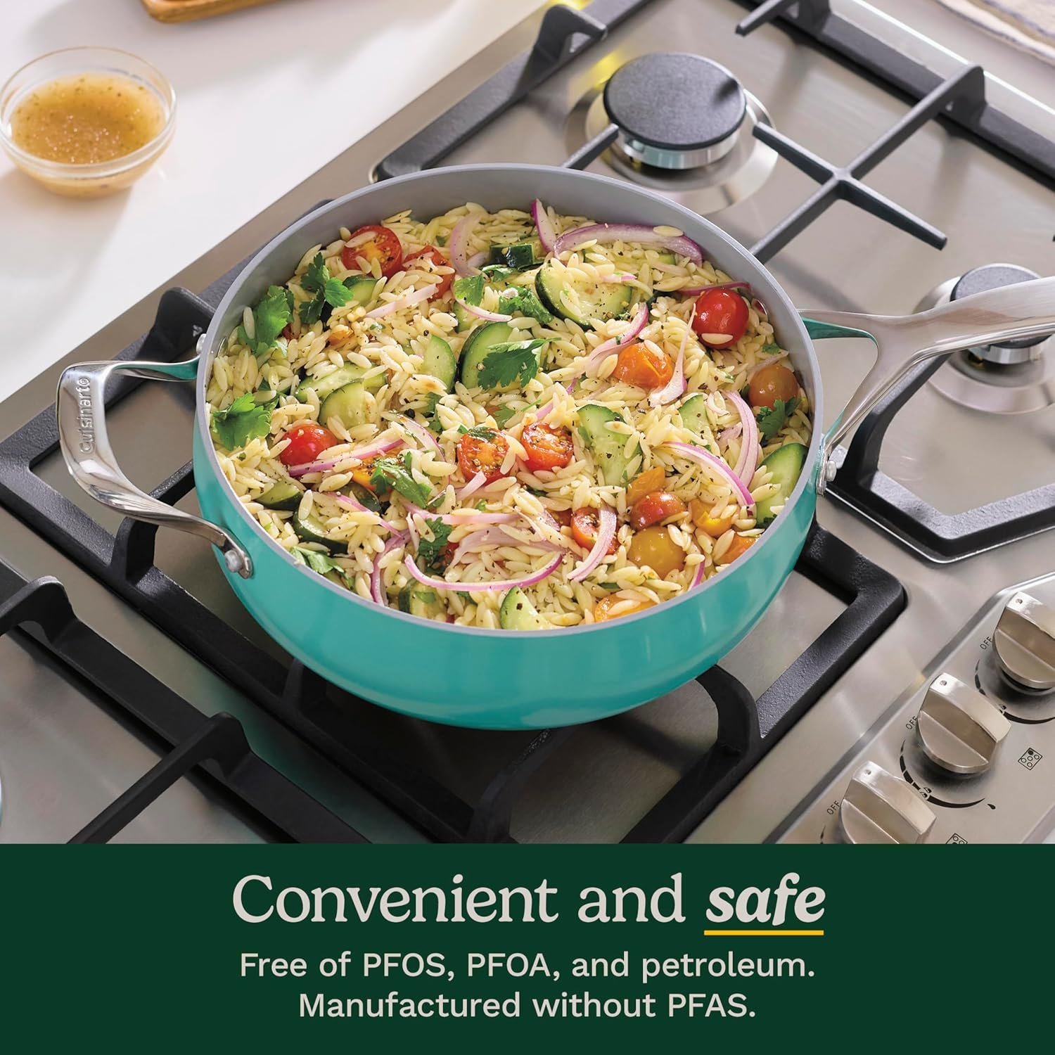 Cuisinart Culinary Collection - Juego de ollas y sartenes de 12 piezas, antiadherentes, color TURQUESA.10