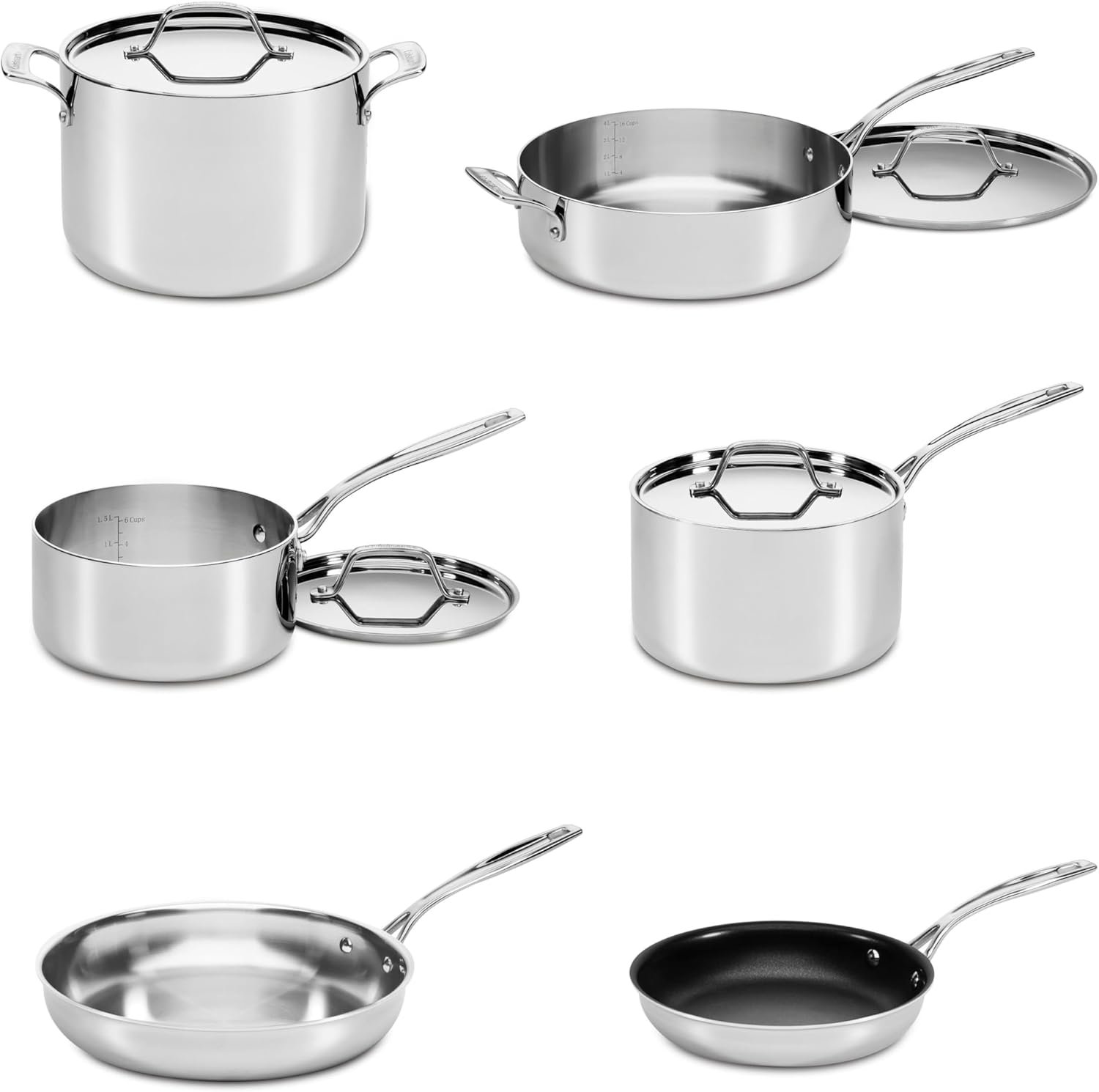 Cuisinart Juego de utensilios de cocina de 10 piezas de acero inoxidable de 5 capas con revestimiento perso.2