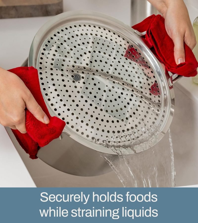 All-Clad D5 - Sauteuse de acero inoxidable cepillado de 5 capas con tapa y protector de tensión y salpicaduras, 4 cuartos de galón.1