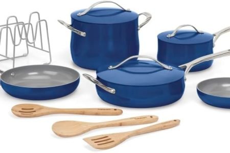 Cuisinart Culinary Collection - Juego de ollas y sartenes de 12 piezas, antiadherentes, color zafiro