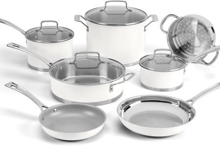 ollas Cuisinart CTPG-11PC de cobre y acero inoxidable de triple capa con núcleo de aluminio, juego de 11 piezas de alta conductividad térmica