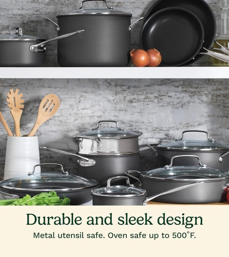 Cuisinart Juego de utensilios de cocina de 17 piezas, Chef's Classic antiadherente anodizado duro, 66-17.3