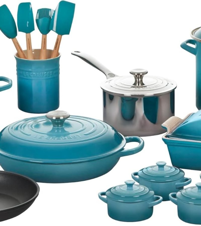 juego de ollas Le Creuset, material mixto 20 piezas color azul