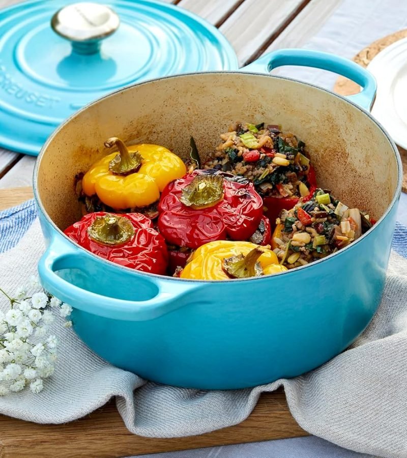 Le Creuset Horno holandés redondo de hierro fundido esmaltado con tapa, 12