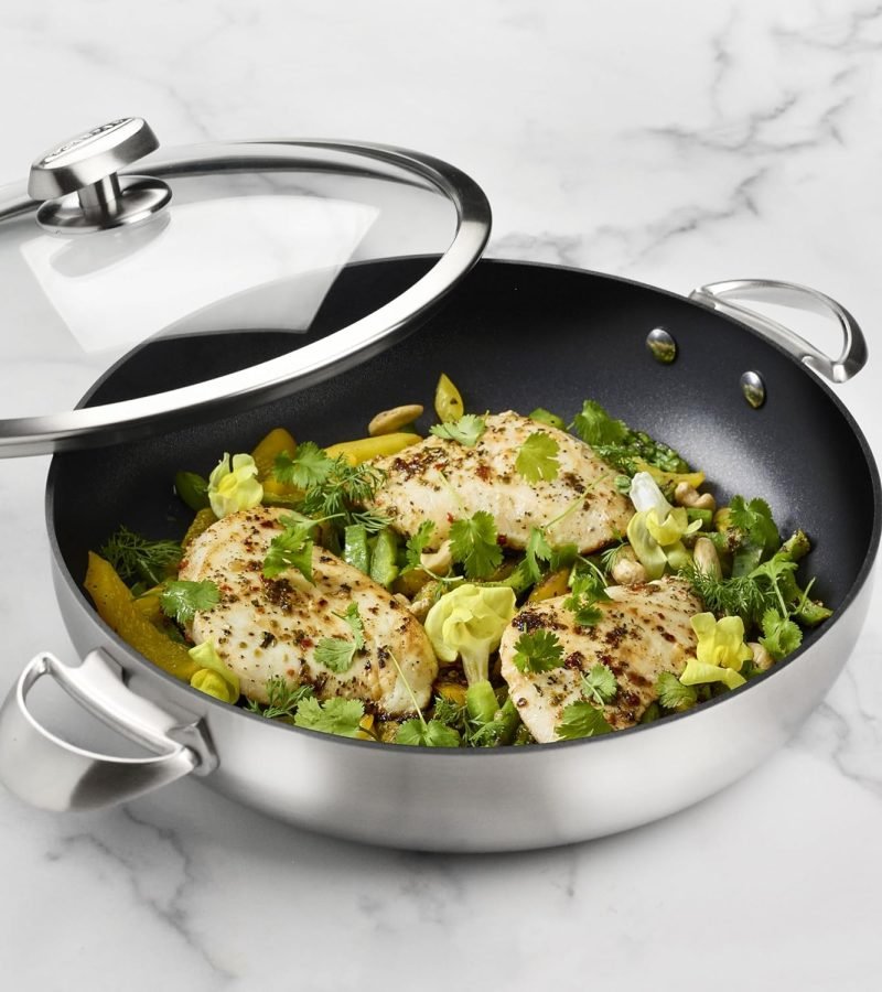 Scanpan Braiser – 5.5 cuartos de galón – Stratanium Plus sartén antiadherente para chef – 5 capas de acero.2